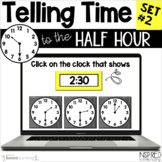 Telling Time to the Half Hour Set #2 - Boom Cards™ -  Digi
