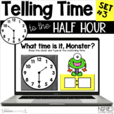 Telling Time to the Half Hour Set #3 - Boom Cards™ -  Digi