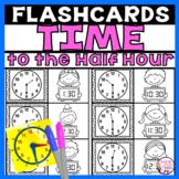 Telling Time to the Half Hour Flashcards - First Grade Math Games