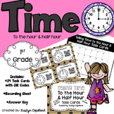 Telling Time to the Half Hour Task Cards with QR Codes