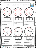 Telling Time to the Half and Quarter Hour Quick Checks