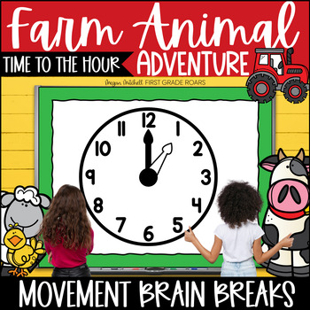 Preview of Telling Time to the Hour Animal Adventure Activity Movement Break Analog Clock