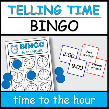 Preview of Telling Time to the Hour BINGO GAME | ¿Qué hora es? Bingo