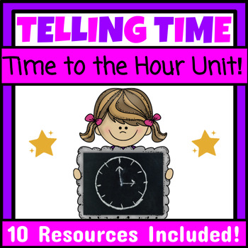 Preview of Telling Time to the Hour Unit Special Education Functional Math Life Skills Time