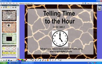 Preview of Telling Time to the Hour - CCSS - 1.MD.3 - ActivInspire Flipchart
