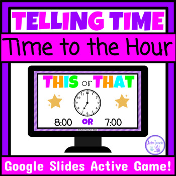 Preview of Telling Time to the Hour Game Activity Telling Time Activity Special Education