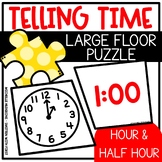 Telling Time to the Hour Half Hour Large Floor Puzzle Games