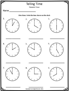 telling time to the hour half hour 15 minutes 5 minute and 1 minute interval