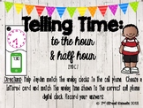 Telling Time to the Hour & Half Hour Center - GO MATH! Chapter 7
