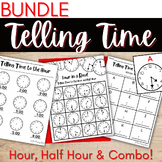 Telling Time to the Hour, Half Hour & Combo BUNDLE - Activ