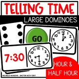 Telling Time to the Hour Half Hour Dominoes Games Centers