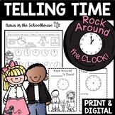 Telling Time to the Hour Half Hour Minute Easel Activity D