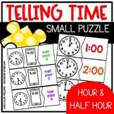 Telling Time to the Hour Half Hour Puzzle Games Activities
