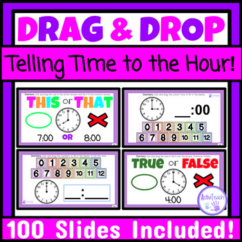 Preview of Telling Time to the Hour Math Center Activities Telling Time Stations Special Ed