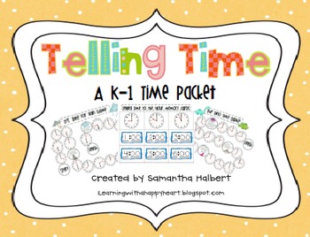 Preview of Telling Time to the Hour and Half Hour, A K-1 Time Packet