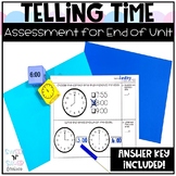 Telling Time to the Hour and Half Hour Assessment