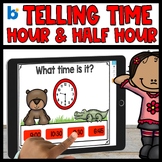 Telling Time to the Hour and Half Hour Boom Cards 1st Grad