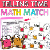 Telling Time to the Hour and Half Hour Memory Match Math G