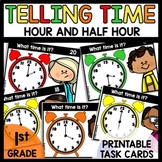 Telling Time to the Hour and Half Hour Task Cards