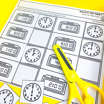telling time to the hour and half hour worksheets by natalie lynn