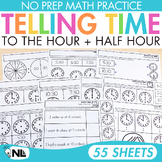 Telling Time to the Hour and Half-Hour Worksheets
