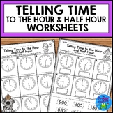 Telling Time to the Hour and Half Hour Worksheets