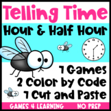 Telling Time to the Hour and Half Hour Games, Cut and Past