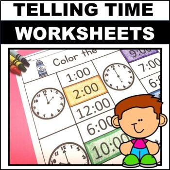 telling time worksheets 1st grade teaching resources tpt