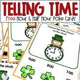 Telling Time - Hour and Half Hour - St. Patrick's Day - FREE