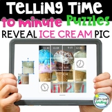 Telling Time to the MINUTE Math Puzzles Google Slides Hidd