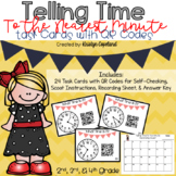 Telling Time to the Minute Task Cards with QR Codes