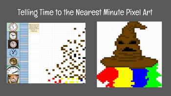 Preview of Telling Time to the Minute Harry Potter Pixel Art