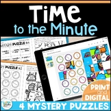 Telling Time to the Minute Mystery Puzzles - Summer Printa