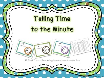 Preview of Telling Time to the Minute Task Cards