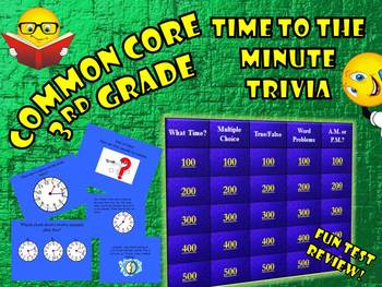 Preview of Telling Time to the Minute Trivia!! Interactive Test Review Game
