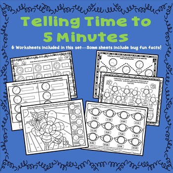 Telling Time to the Minute and 5 Minutes Worksheets | TpT