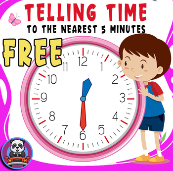 Preview of Telling Time to the Nearest 5 Minutes - 5 minutes Fun - Worksheets - FREEBIE!