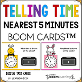 Telling Time to the Nearest 5 Minutes Boom Cards™ Kinderga