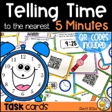Telling Time to the Nearest 5 Minutes Math Task Cards Activity