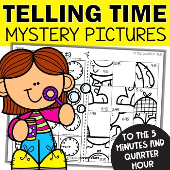 Preview of Telling Time to the Nearest 5 Minutes | Quarter Hour | Math Puzzles Activities