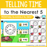 Telling Time to the Nearest 5 Minutes Task Cards and Googl