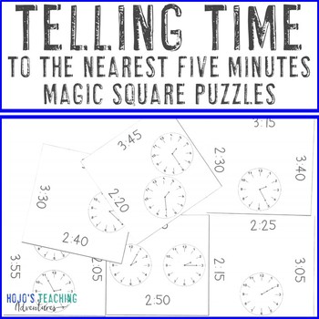 Preview of Telling Time to the 5 Minutes Worksheet Alternatives, Games, or Math Centers