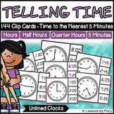 Clip Cards | Time to the Nearest Five Minutes with Analog 