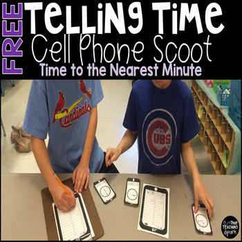 Preview of Telling Time to the Nearest Minute Cell Phone Game Freebie