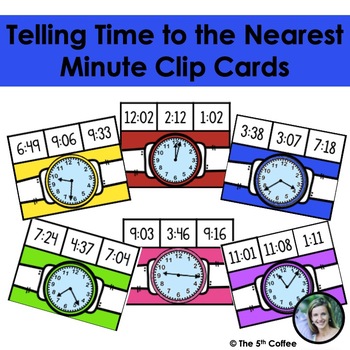 Preview of Telling Time to the Nearest Minute Clip Cards