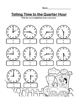 Preview of Telling Time to the Quarter Hour