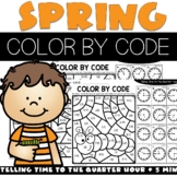 Telling Time to the Quarter Hour & 5 Minutes Color Code Sp