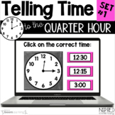 Telling Time to the Quarter Hour Set #1 - Boom Cards™ -  D