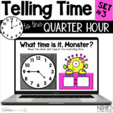 Telling Time to the Quarter Hour Set #3 - Boom Cards™ -  D
