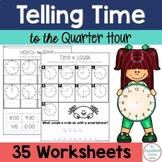 Telling Time to the Quarter Hour Worksheets and Answer Keys